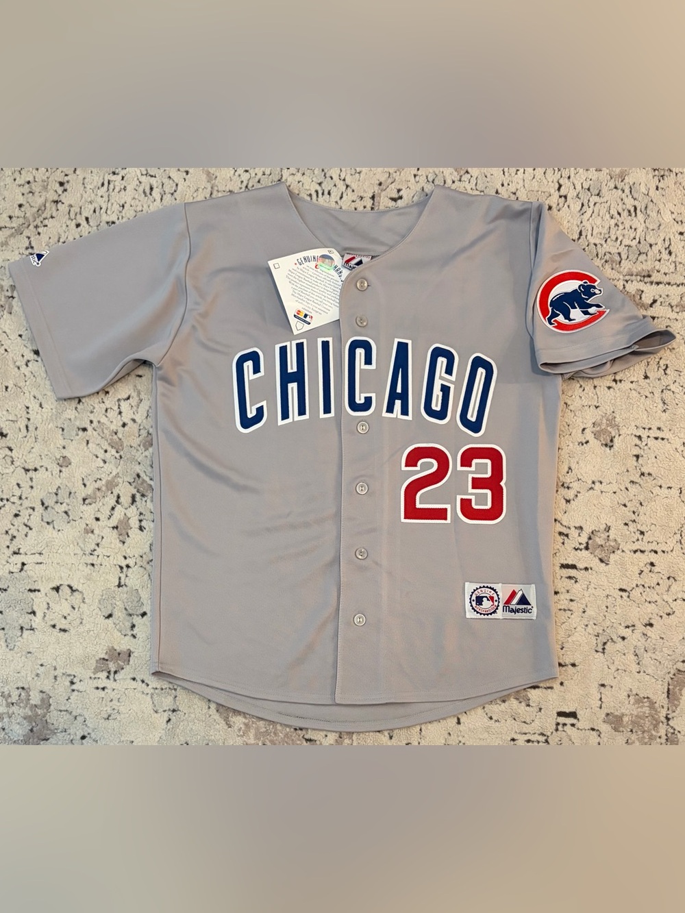Majestic Authentic Chicago Cubs Ryne Sandberg #23 Gray MLB Jersey Men’s Sz: M